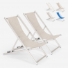 2 Tumbonas mar playa de aluminio plegable regulable Riccione Gold 