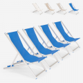 4 Tumbonas mar playa de aluminio plegable regulable Riccione Gold Promoción