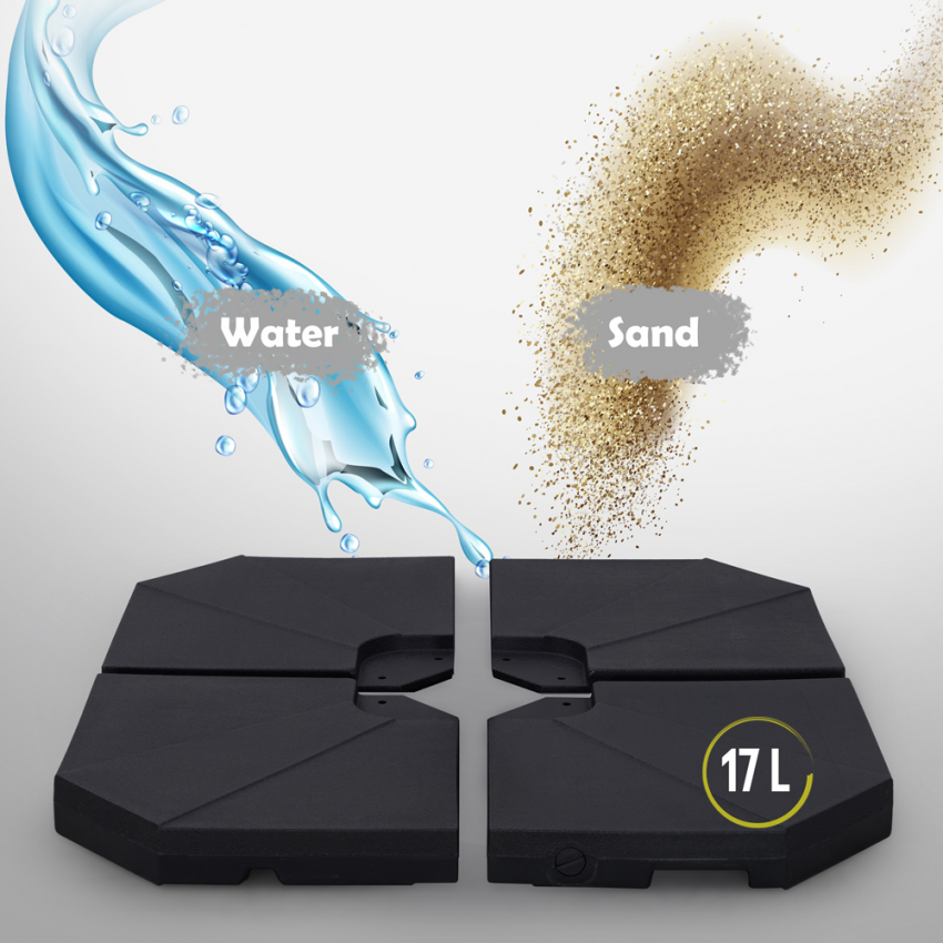 Base juego 4 contrapesos soporte para sombrilla forma cruz agua arena Jolla Promoción