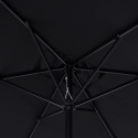 Sombrilla rectangular 3x2 negra con palo central Rios Dark Características