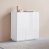Aparador mueble salón 100 x 43 cm cocina 2 puertas blanco moderno Klain Descueto