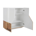 Aparador cocina 100 x 43 cm mueble salón 2 puertas blanco madera Klain Wood Rebajas