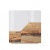Aparador cocina 100 x 43 cm mueble salón 2 puertas blanco madera Klain Wood Oferta