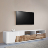 Mueble TV 200x43cm salón pared blanco madera moderno Hatt Wood Características