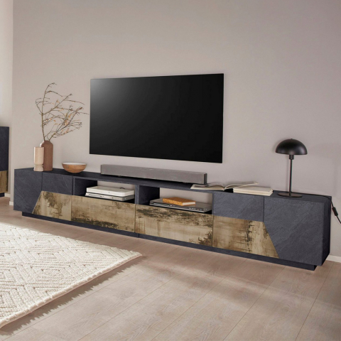 Mueble TV salón cocina 260x43cm diseño moderno More Report Promoción