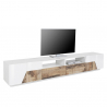 Mueble TV 260x43cm pared salón moderno madera blanca More Wood Descueto