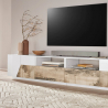 Mueble TV 260x43cm pared salón moderno madera blanca More Wood Modelo