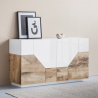 Aparador móvil salón 160x43cm 4 ambientes cocina madera blanca His Wood Catálogo