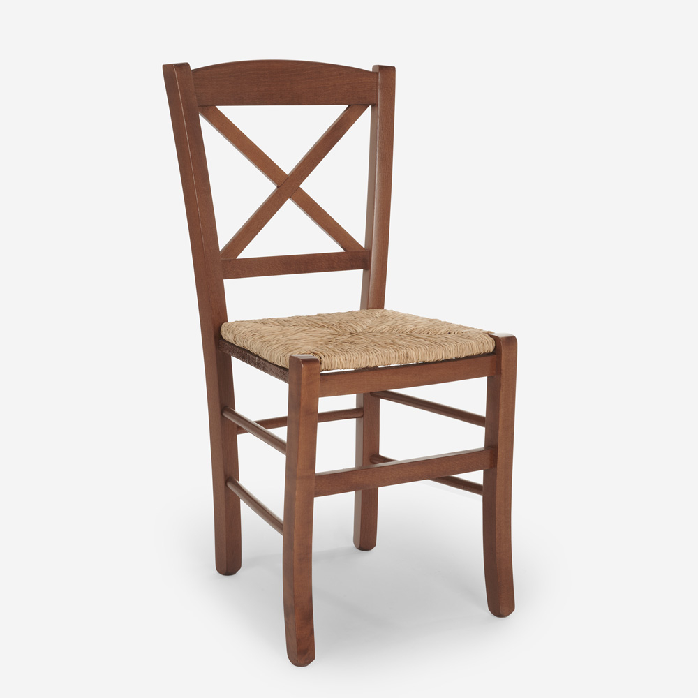 Silla clásica asiento paja comedor trattoria Venezia Croce Paglia