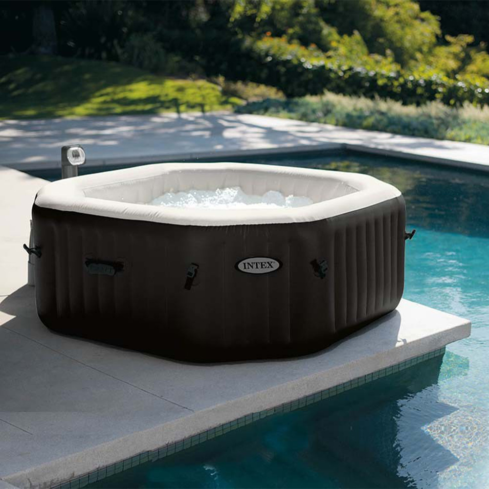Hidromasaje hinchable Intex 28456 Jet Bubble spa cuadrado clorinador 218x71