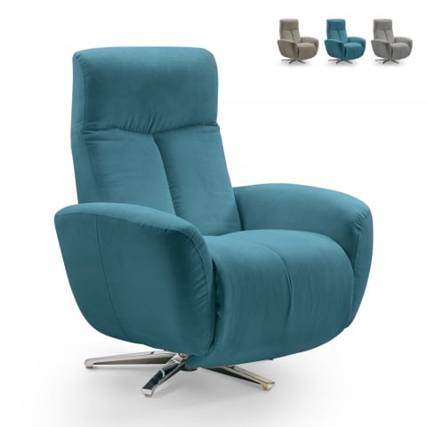 Sillón relax de diseño moderno reclinable con reposapiés giratorio Marianna