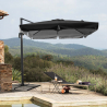 Sombrilla de jardín de 2,5 metros cuadrados con brazo ajustable y poste de aluminio descentralizado Paradise Noir Venta