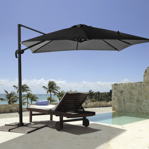Sombrilla de aluminio para jardín y terraza 3x3m Paradise Noir