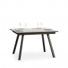 Mesa de comedor cocina extensible 90 x 120 - 180 cm diseño blanco Mirhi Oferta