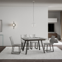 Mesa de comedor extensible gris 90 x 120 - 180 cm cocina Mirhi Concrete Promoción