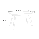Mesa de comedor extensible 90 x 120 - 180 cm diseño moderno Mirhi Marble Descueto