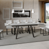 Mesa de comedor cocina extensible 90 x 160 - 220 cm blanco diseño Mirhi Long Rebajas