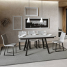 Mesa de comedor cocina extensible 90 x 160 - 220 cm blanco diseño Mirhi Long Promoción