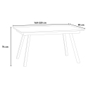 Mesa de comedor cocina extensible 90 x 160 - 220 cm blanco diseño Mirhi Long Descueto