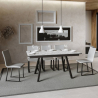 Mesa de comedor extensible 90 x 160 - 220 cm diseño moderno Mirhi Long Marble Promoción