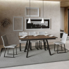 Mesa de comedor madera cocina extensible 90 x 160 - 220 cm Mirhi Long Noix Promoción