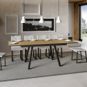 Mesa de comedor extensible 90 x 160 - 220 cm madera cocina Mirhi Long Oak Rebajas