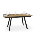 Mesa de comedor extensible 90 x 160 - 220 cm madera cocina Mirhi Long Oak Oferta