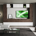 Mueble de pared moderno TV salón suspendido madera blanco A105 Promoción
