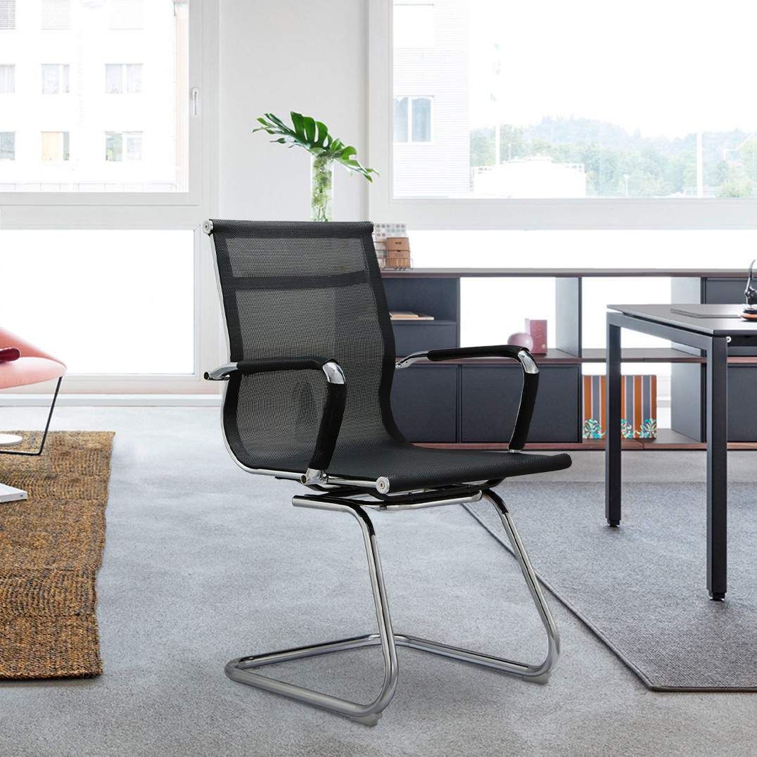 Silla oficina ergonómica operativa diseño moderno patas de trineo Kog V