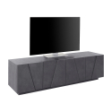 Mueble TV 4 de puertas y 2 estantes de diseño moderno Ping Low L Ardesia Oferta