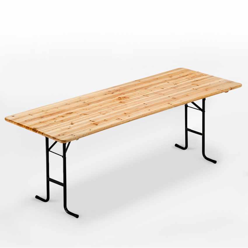 10 Mesas en madera para conjunto de mesa y bancos 220x80 Promoción