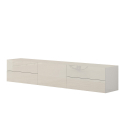 Mueble de TV blanco brillante diseño 170 cm puerta 4 cajones Metis Living Oferta