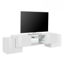 Mueble de TV 190 cm salón 4 puertas 2 estantes de cristal diseño Pillon XL Oferta