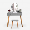 Tocador maquillaje gris escandinavo cajón espejo LED Serena Grey Venta