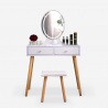 Tocador de maquillaje diseño escandinavo espejo LED cajón taburete Serena Venta