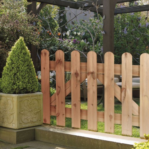 Verja jardín 100 x 70 cm madera valla entrada huerto Mini