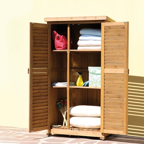 Mueble de jardín móvil contenedor exterior madera Utile 4