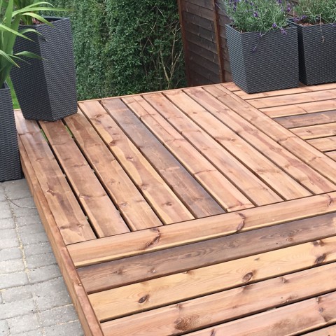 Baldosas de exterior en madera 100x100cm suelo terraza jardín Kiwi
