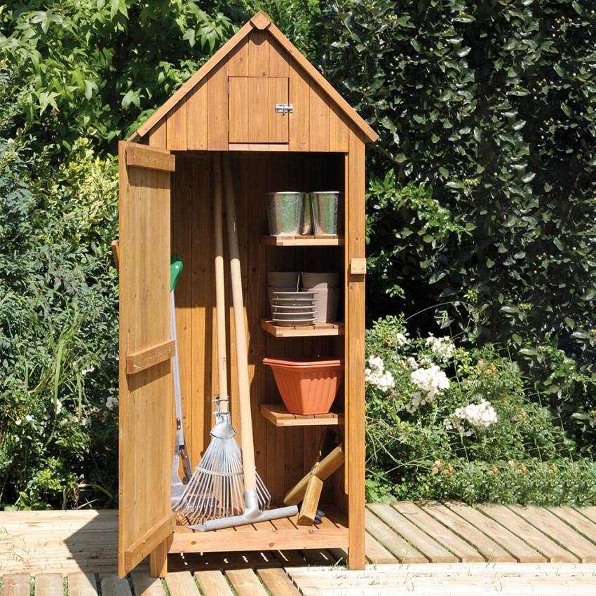 Muebles de madera de jardín contenedor de almacenamiento Armario de exterior Útil 3