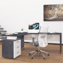 Escritorio de oficina moderno con cómoda de 3 cajones New Selina Report 180x160 cm Promoción