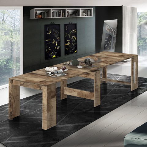 Mesa de comedor consola de madera extensible 90-300 x 51 cm Pratika Wood