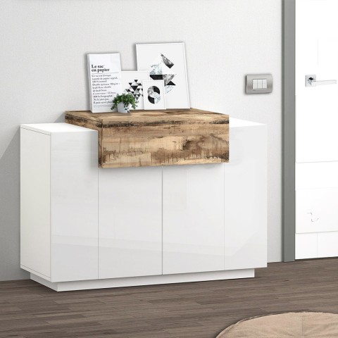 Armario de cocina moderna sala de estar de madera blanca Coro Bata Acero