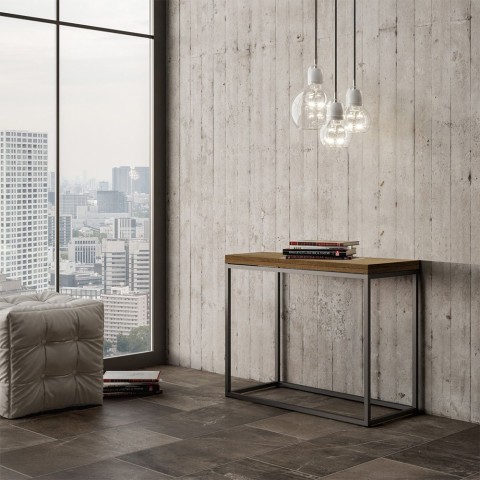 Consola extensible mesa moderna 90x45-90cm madera Nordica Libra Oak Promoción