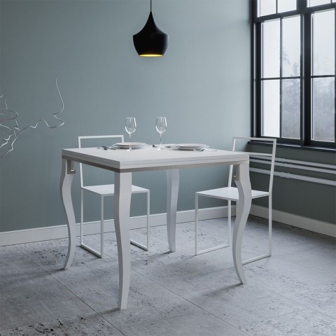Mesa comedor extensible 90 x 90-180 cm blanco clásico Olanda Libra Promoción