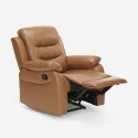 Sillón relax reclinable manual con reposapiés polipiel Panama Lux Coste