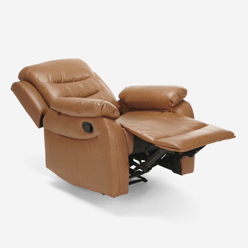 Sillón relax reclinable manual con reposapiés polipiel Panama
