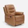 Sillón relax reclinable manual con reposapiés polipiel Panama Lux Precio