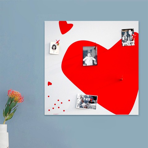 Tablero de pared magnético con diseño de corazón decorativo Heart