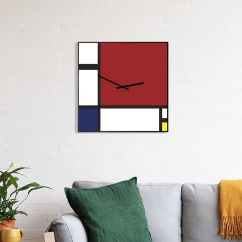 Reloj de pared de pizarra magnética de diseño moderno Mondrian