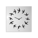 Reloj de pared cuadrado 50x50cm diseño moderno golondrinas Flock Rebajas